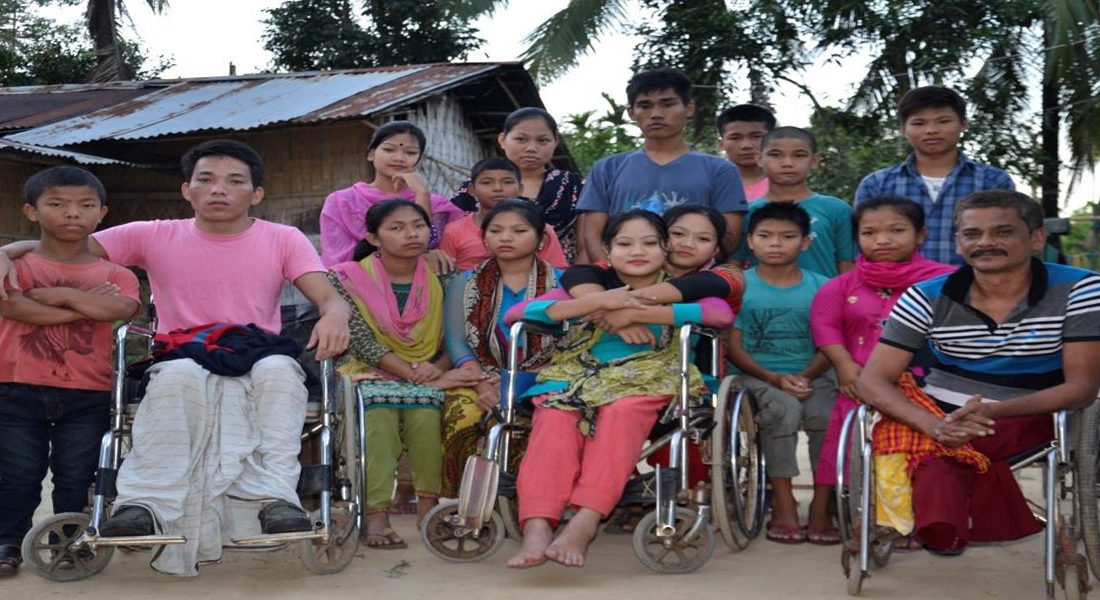 2 (5)Mr. Biswajit Gupta Bisu(Founder General Secretary of CSD) with the disable students at its Hostel of CSD's Unit -2, Dighinala, Khagrachari, CHT._2