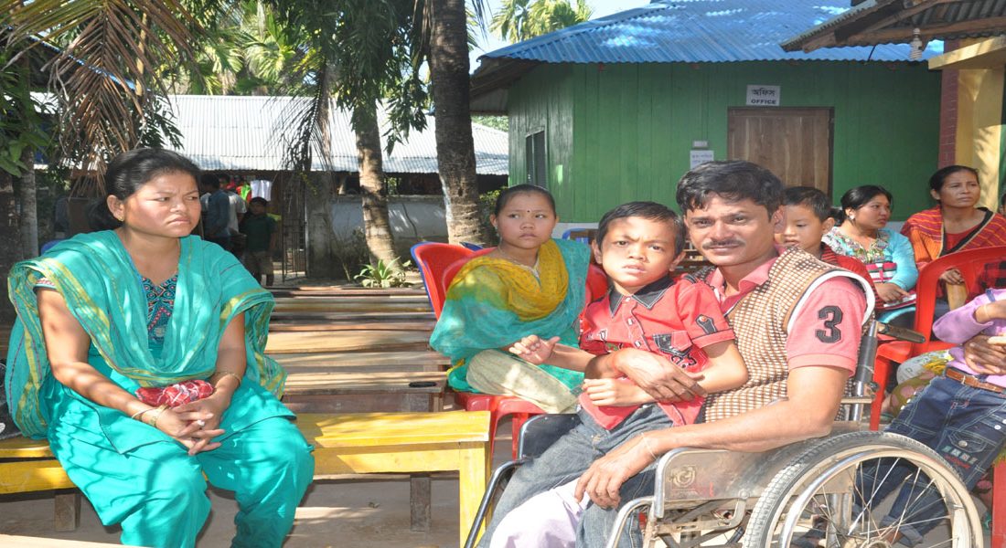 3 (6) Mr. Biswajit Gupta Bisu (Founder Secretary of CSD) among the disbale and family members at Unit-2, Dighinala, Khagrachari, Cht.