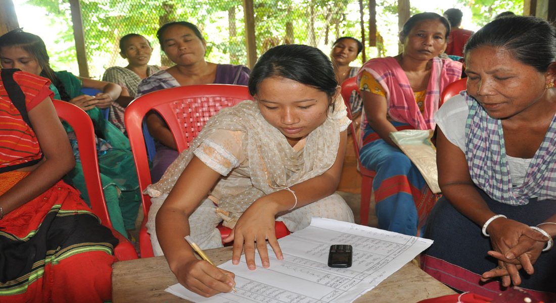 The enlisting procedure of the disables being held by CSD's member at its Unit-2, Dighinala, Khagrachari, CHT.